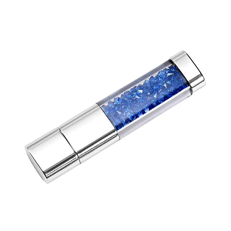JASTER, флеш-накопитель с кристаллами и бриллиантами, usb 2,0, 32 ГБ, 16 ГБ, 8 ГБ, 4 ГБ, 64 ГБ, чехол для флеш-накопителя, прекрасный подарок для любимой девушки - Цвет: Blue