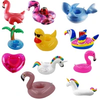inflatable flamingo mini water coasters floating cup holder swimming pool drink float toy inflatable circle pool coasters