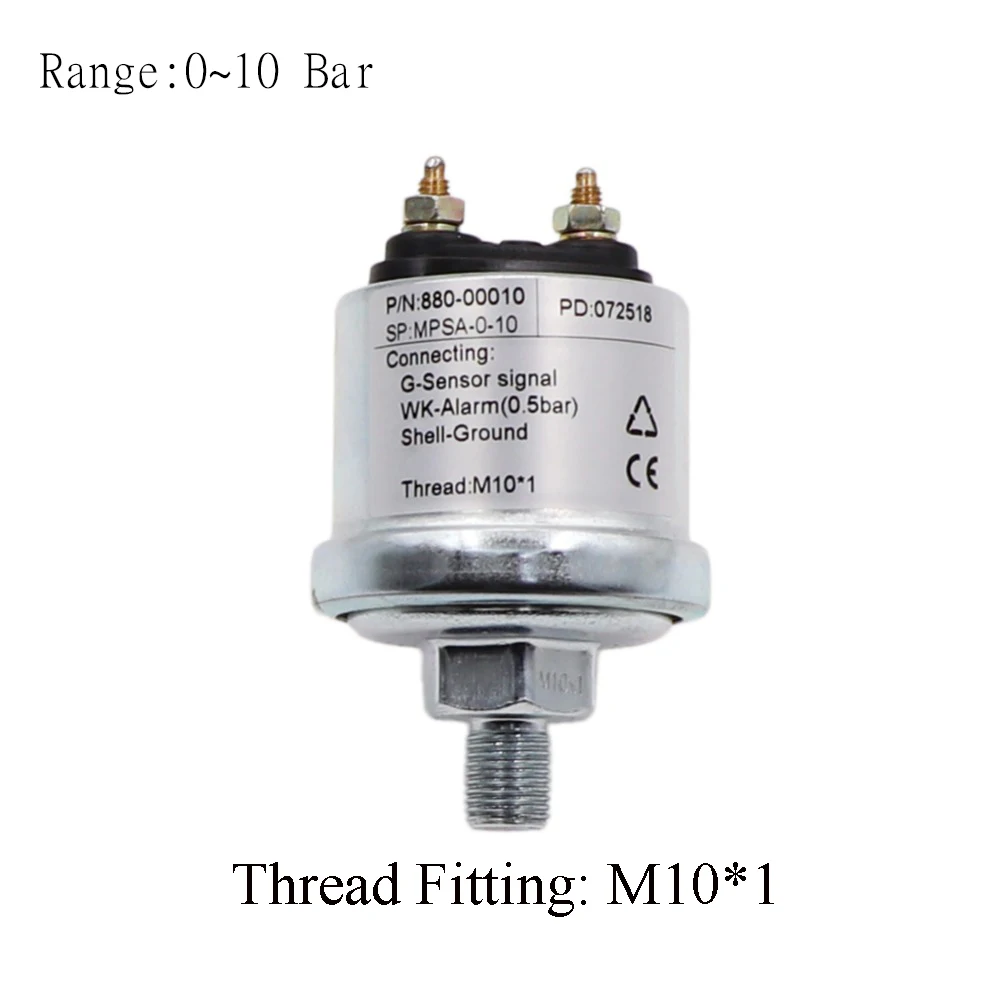 10 Bar M10-1 NPT-1/8& M10 Механический датчик давления масла Предупреждение контактом 0~ 10 бар/0~ 5 бар для автомобиля лодочный масляный датчик манометра давления - Цвет: 10 Bar M10-1