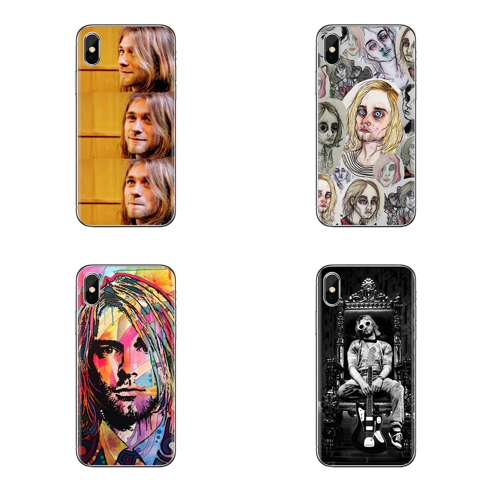 For Samsung Galaxy J1 J2 J3 J4 J5 J6 J7 J8 Plus 2018 Prime 2015 2016 2017 Transparent TPU Housing Kurt Cobain Nirvana Rock Bands |