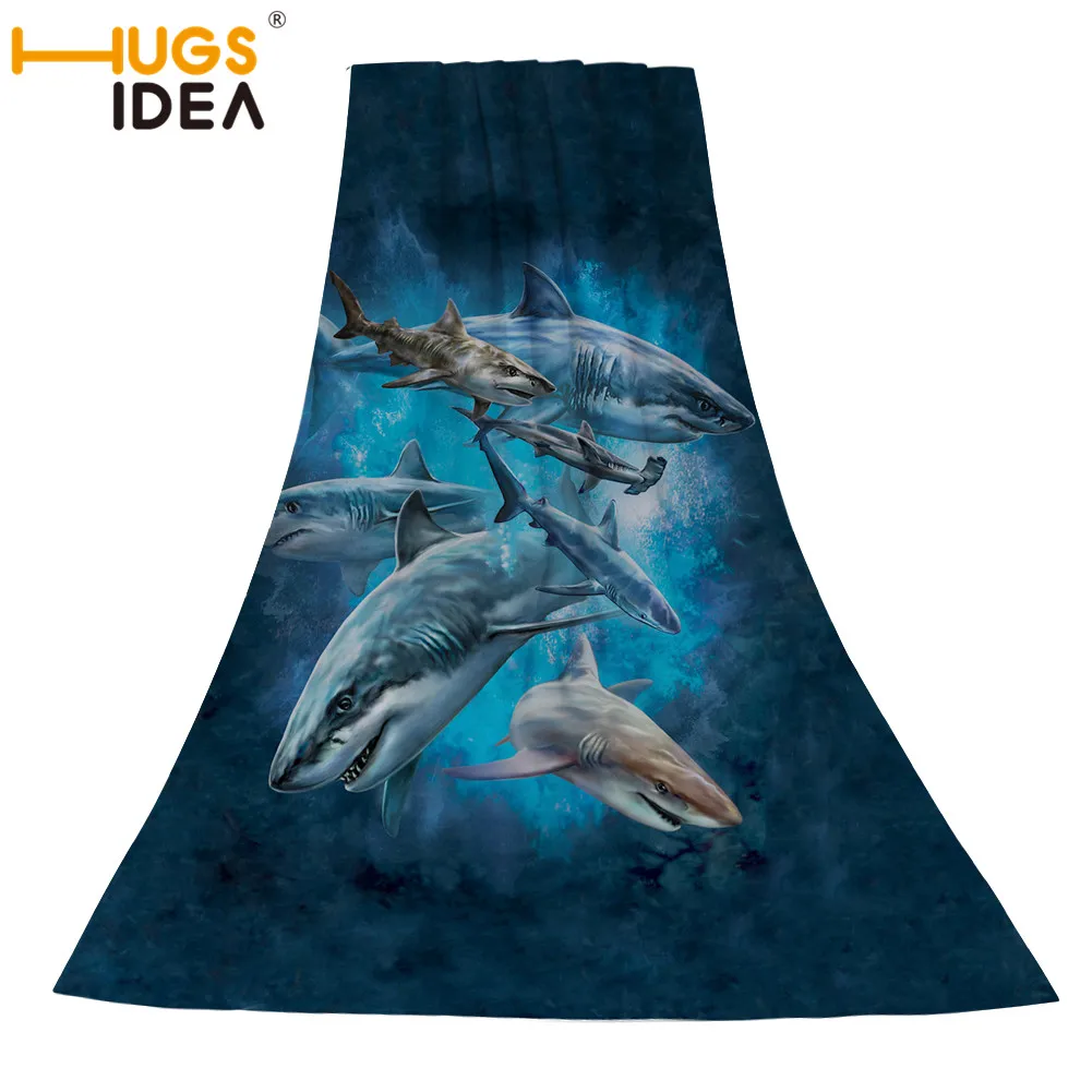 L4520Z31 HUGSIDEA 75x150cm 3d Shark Beach Towel for Men Soft Cotton Absorbent Bathroom Bath Towels Women Shower Face Towel Blankets - Цвет: L4520Z31