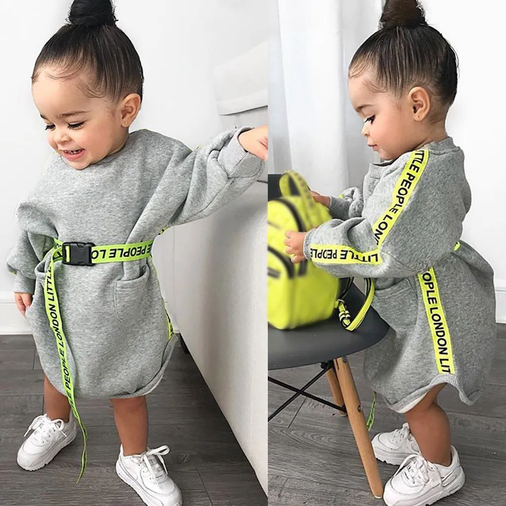 Осенний Детский комплект 2020 г. платье принцессы с длинными рукавами и карманом