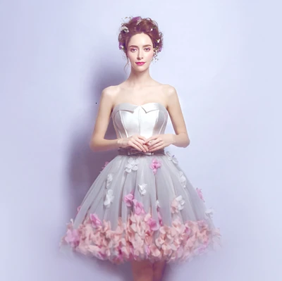 BGW/романтическое вечернее платье с аппликацией в виде лепестков роз невесты