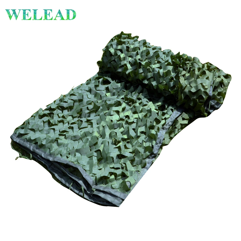 Зеленые усиленные камуфляжные сетки WELEAD большого размера военные для садовых