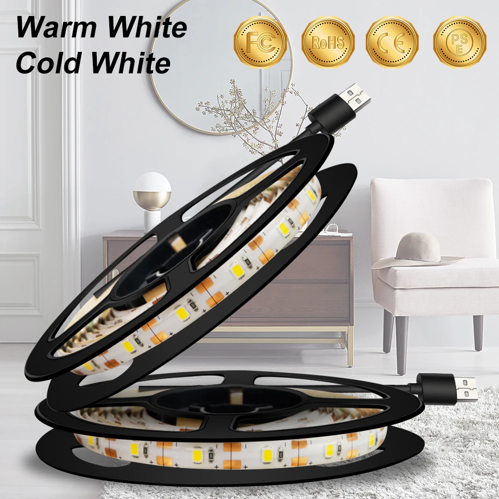 

5V LED Waterproof Light Strip USB Flexible Lamp Tape LED TV Lighting 0.5M 1M 2M 3M 4M 5M Closet Tira Lights For Bedroom 2835SMD