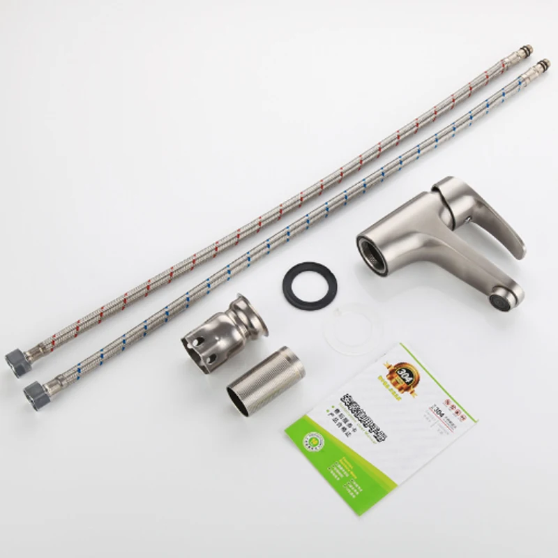 Смеситель для ванной комнаты из нержавеющей стали 304 с проволочным рисунком кран