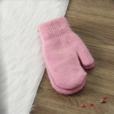 pink1 Женские перчатки без пальцев из плотной шерсти и бархата, утолщенные женские перчатки Kawaii, простые, подходят ко всему, зимние, теплые, милые, корейский стиль - Цвет: pink1