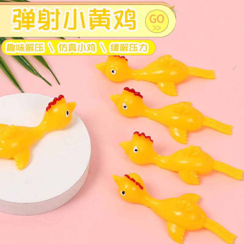 

1/3/5pcs/Lot Decompression Finger Catapulted Prank Toy Catapulted Chick Creative Slingshot Novelty Fun Toys for Children