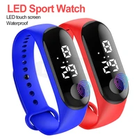 new led digital watch waterproof sport wrist strap touch silicone wrist watch screen wristband watch accessories