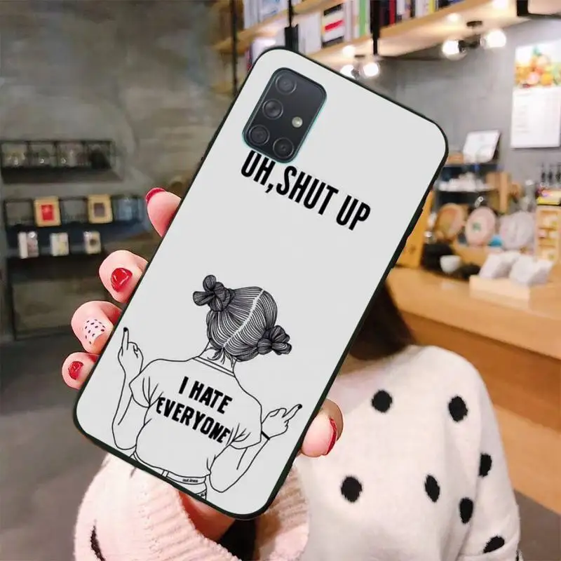 Чехол для телефона Who cares черный мягкий силиконовый чехол Samsung A10 A20 A30 A40 A50 A70 A80 A71 A51