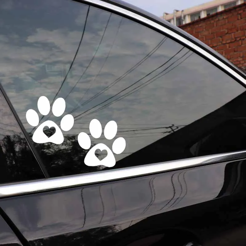 Милые автомобильные наклейки Volkrays с принтом лапы сердца собаки аксессуары для