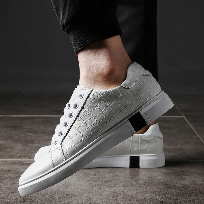 2019 autumn brand shoes for men sneakers Black&ampWhite Big Size 46 handmade Genuine soft leather Men flats | Обувь