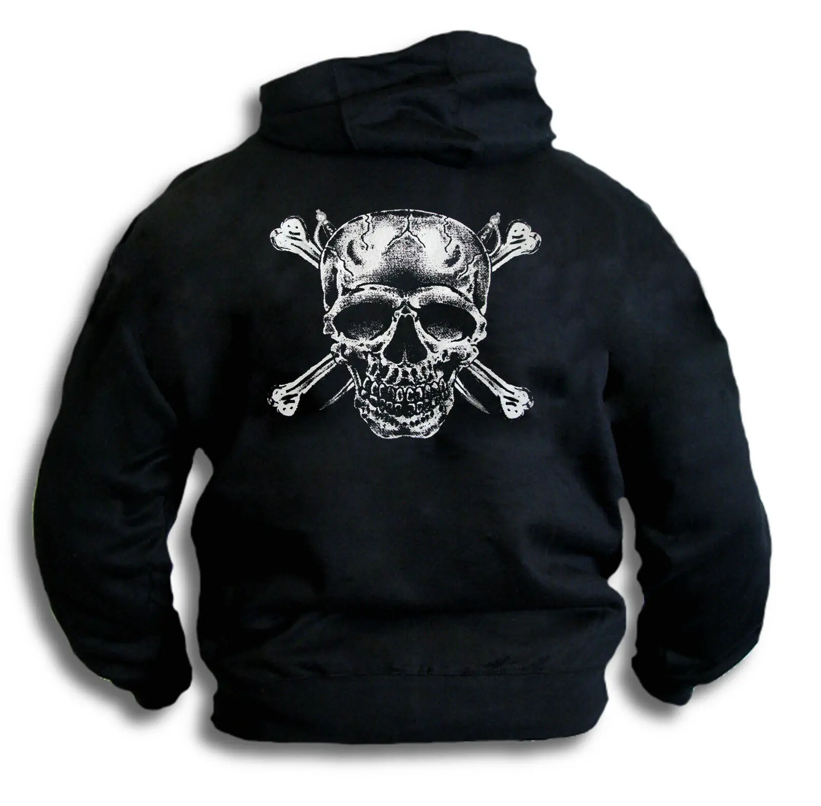 Череп кости кинжалы пират Байкер Goth Мужская Женская толстовка с капюшоном Топ Sm