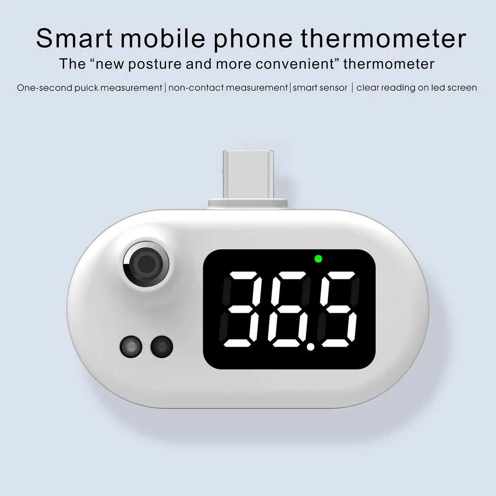 

Mobile Phone USB Smart Thermometer Non-contact Infrared Thermometer Portable Electronic Thermometer LCD Display