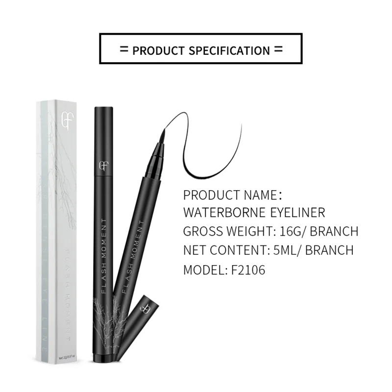 Лидер продаж Черная Подводка для глаз с хлопковой головкой профессиональная