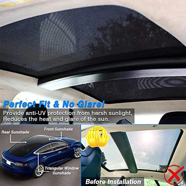 

Car Sunroof Cover Sunsn Anti-Mosquito Dustproof UV Sunroof Sunshade For Tesla Model S