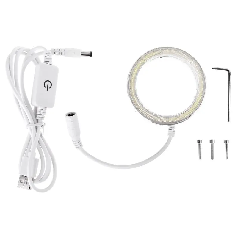 60 Светодиодный светильник с регулируемым кольцом для стерео микроскопа зумом