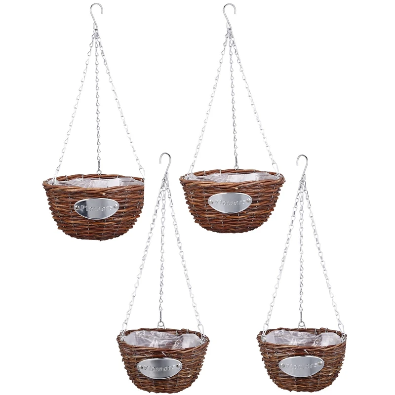 Ротанговая корзина для цветов ручной работы ротанг плантатор подвесная висящая