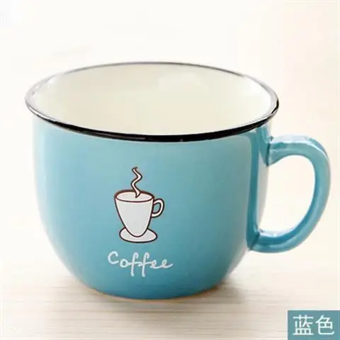 

Ins Ceramics Breakfast Cup Milk Juice Mug Student Tea Coffee Mug regalo dia del padre Ice Beer Cup Gift tazas home decor