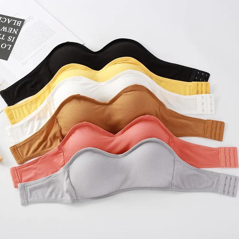 Женское Бесшовное нижнее белье с чашками пуш ап хлопковые топы трубы бюстгальтер