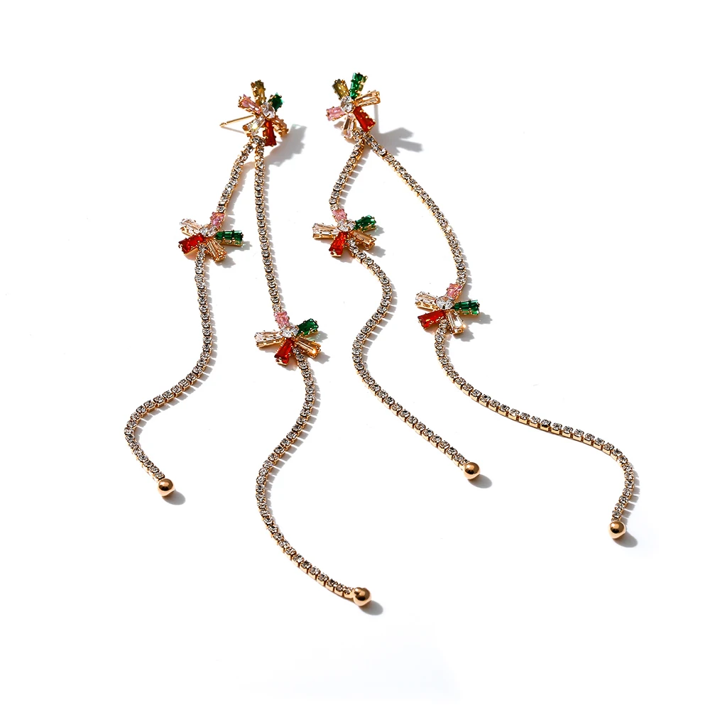 YMYW длинные висячие серьги с кисточками и кубическим цирконием для свадебной