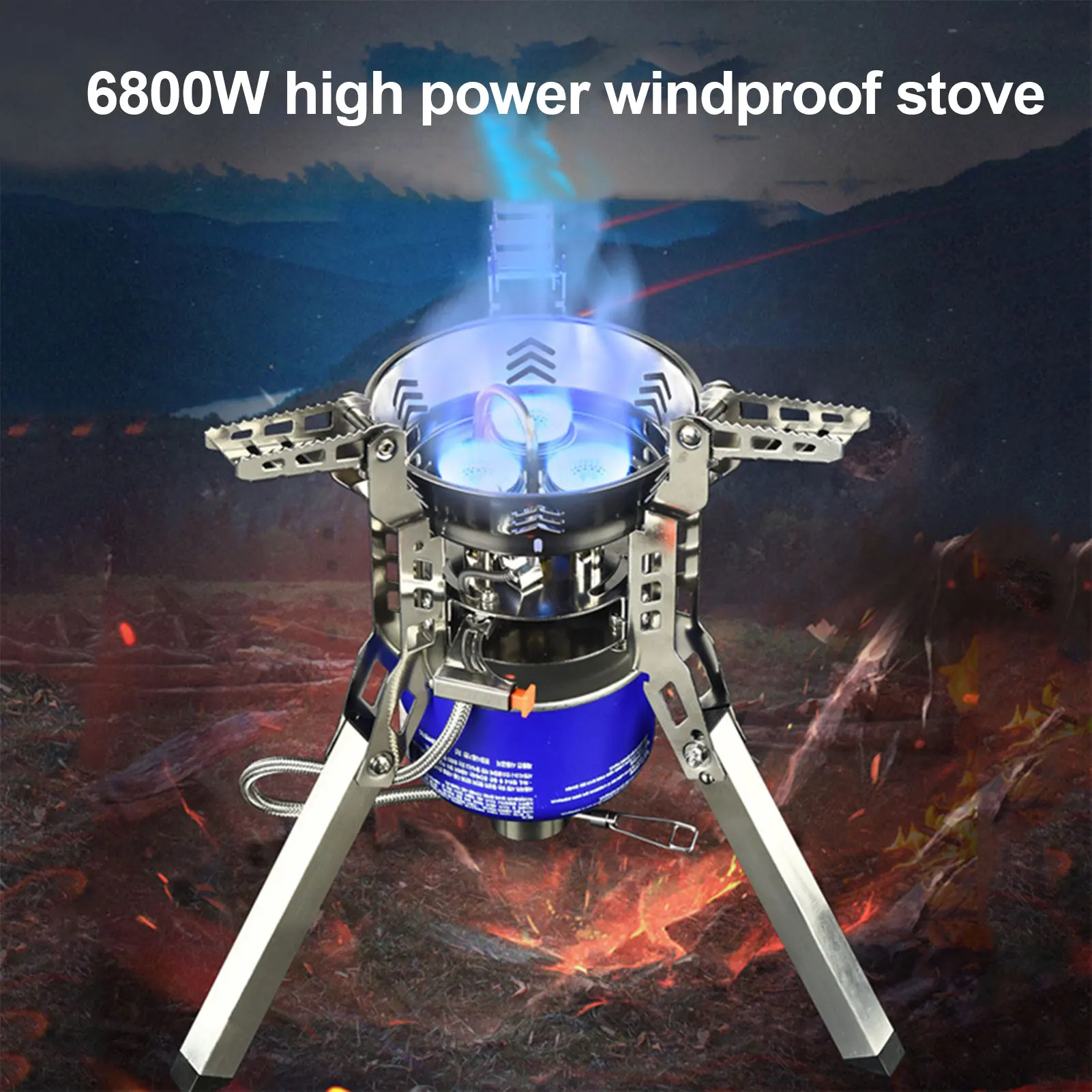 

Outdoor Tourist Burner Gas Mini Super Windproof Camping Stove Portable Gas Cooker High Power Camping Equipment For Picnic