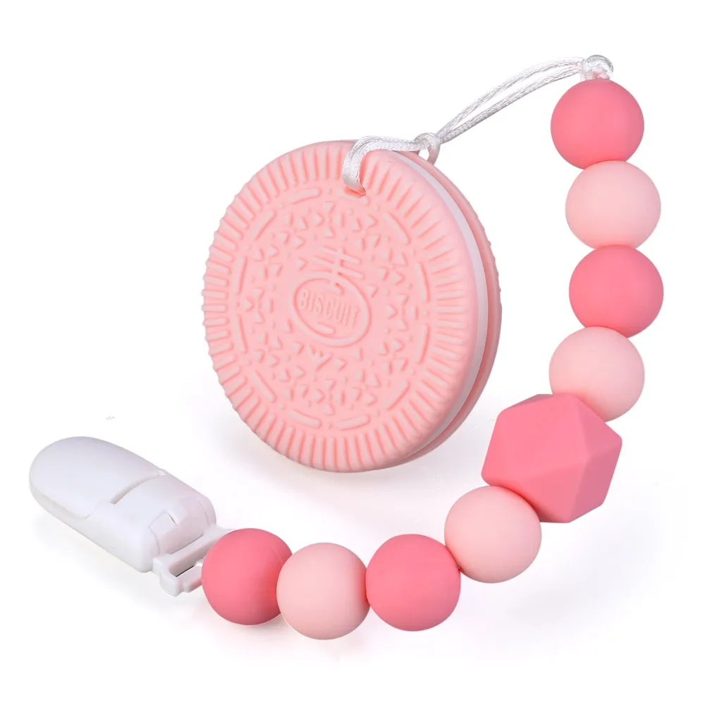 pink set BOBO. BOX, 1 шт., силиконовый Прорезыватель для зубов с бусинами, мультяшная Соска-пустышка с цепочкой для прорезывания зубов, прорезыватель для кормления, силиконовая Прорезыватель для зубов, ожерелье - Цвет: pink set