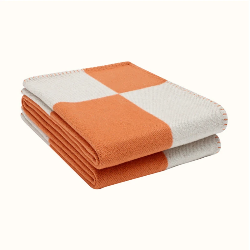 

130x170cm Cashmere Blanket Portable Warm Scarf Shawl Plaid Bedspread Bed Wool Knitted Soft Wool Sofa Home Office Travel Blanket