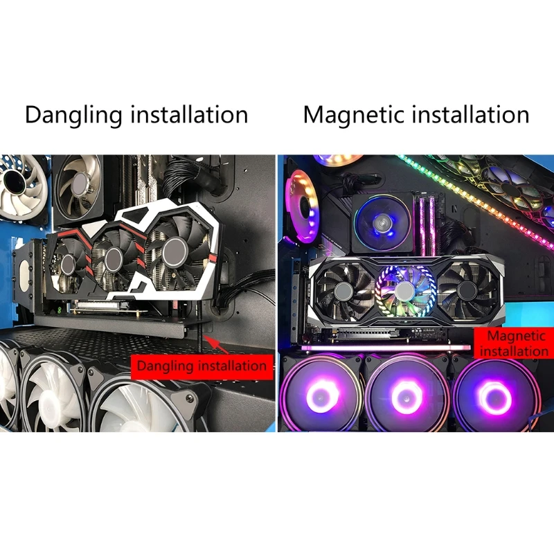 

Подставка PCI-E Вертикальная со светодиодной подсветкой, 5 В, 3 контакта, RGB, aura 12 В