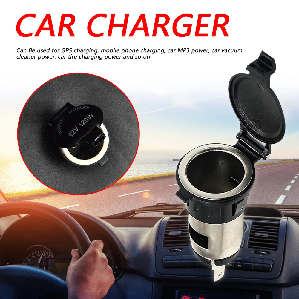 

Cigarette Lighter Socket Metal 12V Power Receptacle Adapter Unique Parts Portable Car Ornaments for Car Auto Marine