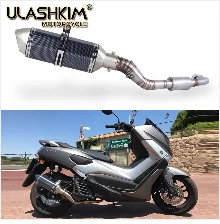 Для YAMAHA NVX155 aerox 155 NVX155 мотоциклетные выхлопные слипоны полная система Модифицированная Передняя средняя Соединительная труба глушитель с Stciker