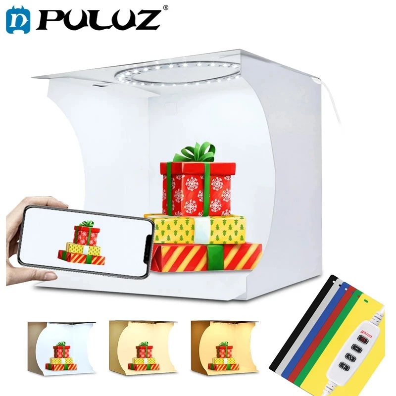

PULUZ 20 30 CM LED Ring Dimmable Desktop Shooting Tent box Photo Studio Lighting Studio Softbox Light Panel 6colors background