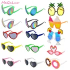 Солнцезащитные очки для Гавайской вечеринки, летние солнцезащитные очки для пляжа, вечеринки, сувениры в виде фламинго, мороженого, сердца, солнцезащитные очки, игрушки для вечеринки, 1 шт.