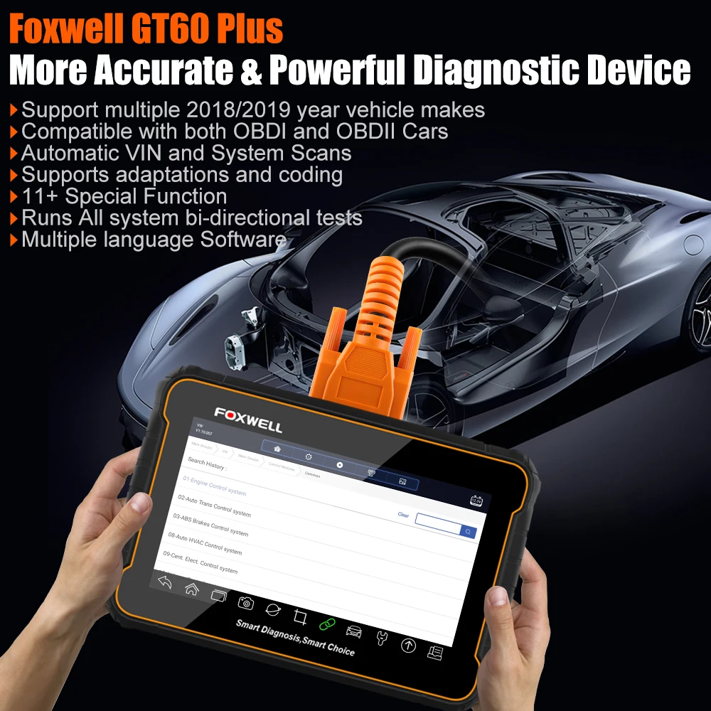Foxwell GT60 плюс OBD2 сканер OBDII Авто диагностический инструмент все Системы
