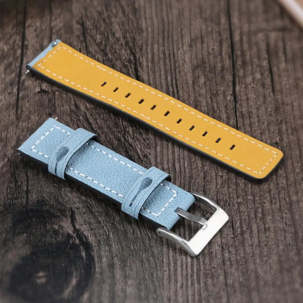 Stone Blue Замена натуральной кожи для samsung gear S2/S3/S4 ремешок для часов gear Sport SM-R600/gear S2 классический SM-R732 и SM-R735 смарт-ремешок - Цвет ремешка: Stone Blue