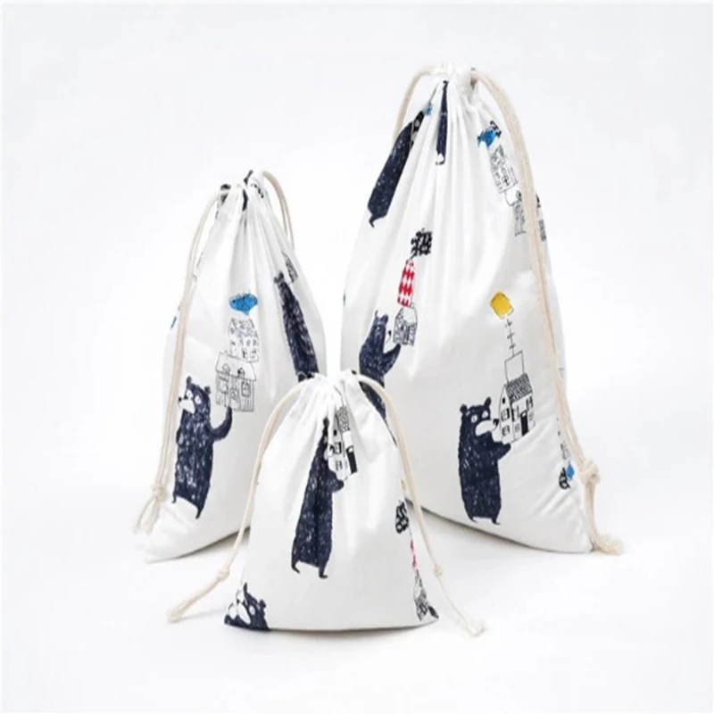 2019 модная женская сумка для покупок с кулиской хлопковая Экологически чистая