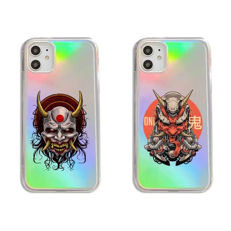 

Samurai oni mask Japanese style Phone Case Transparent for iPhone 7 8 11 12 se 2020 mini pro X XS XR MAX Plus