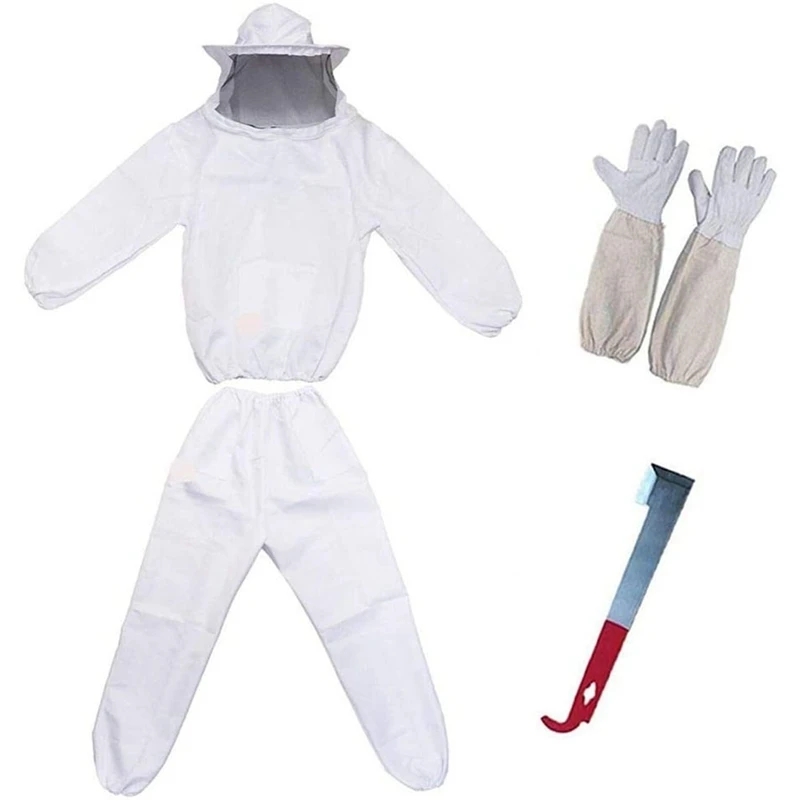 

Bee Suit with Glove and Bee Hive Tool,Beekeeping Smock Protective Suit,Bee Suit Beekeeper Coveralls Jacket and Pants