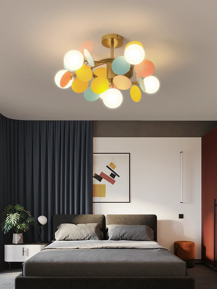 Разноцветная художественная Светодиодная потолочная лампа в виде дерева для