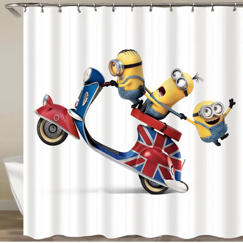 Милая желтая декоративная водонепроницаемая ткань полиэстер занавеска для душа