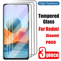 3pcs tempered glass for xiaomi 10t lite pro 9 screen protector for redmi k30 note10 9 poco f2 f3 x3 m2 pro cover glass film