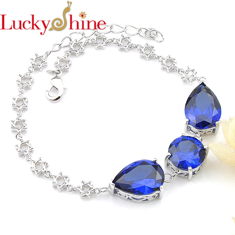 Luckyshine новые праздничные вечерние браслеты с сердечками из серебра 925 пробы
