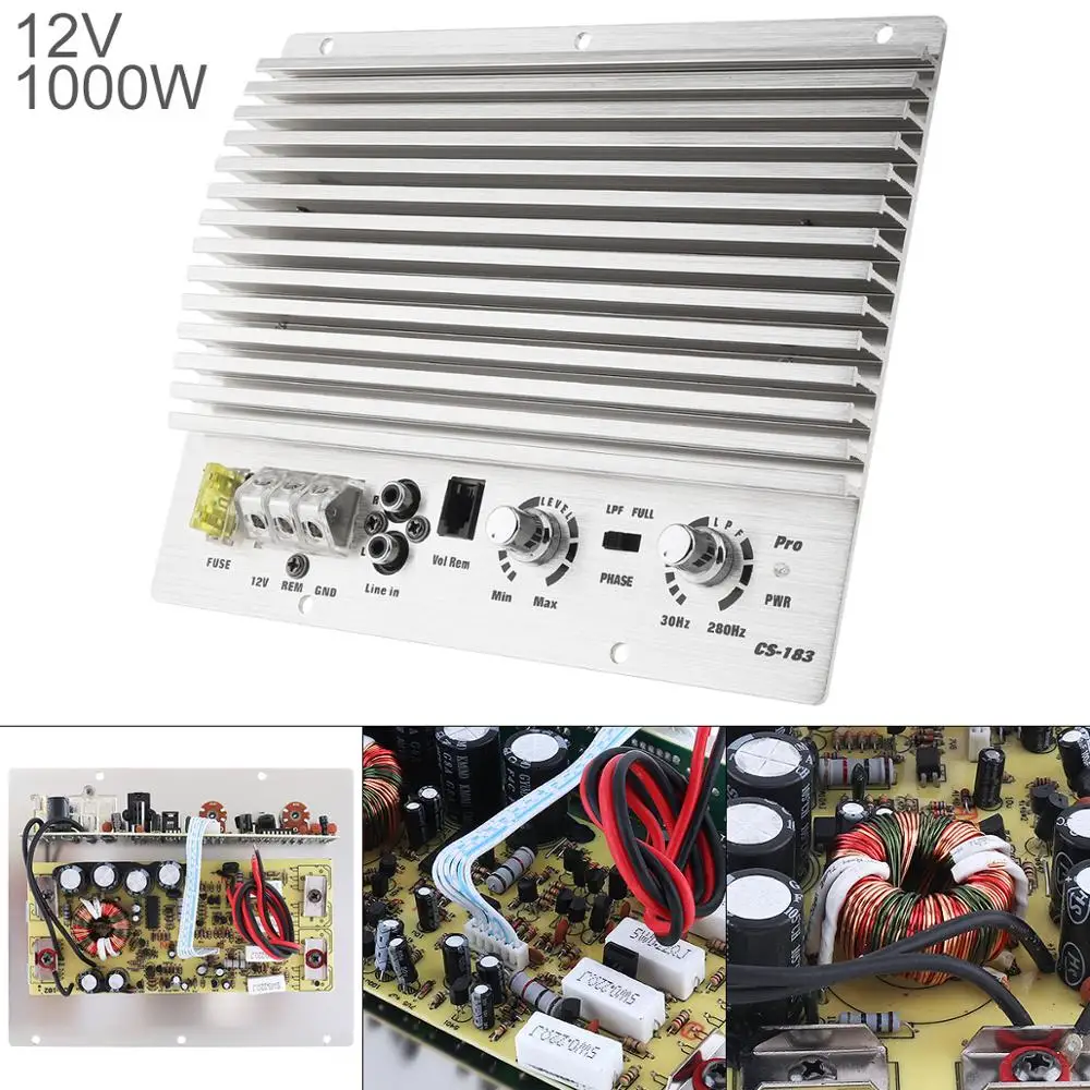 1000 Вт автомобильный усилитель 12V класса AB цифровой 2 канальный серебро Алюминий сплав высокого Мощность автомобильный аудио усилитель сабвуфер усилитель для машин