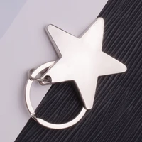 1pcs star keychain keyring zinc alloy star shaped keychains metal keyrings five pointed star shaped key chain