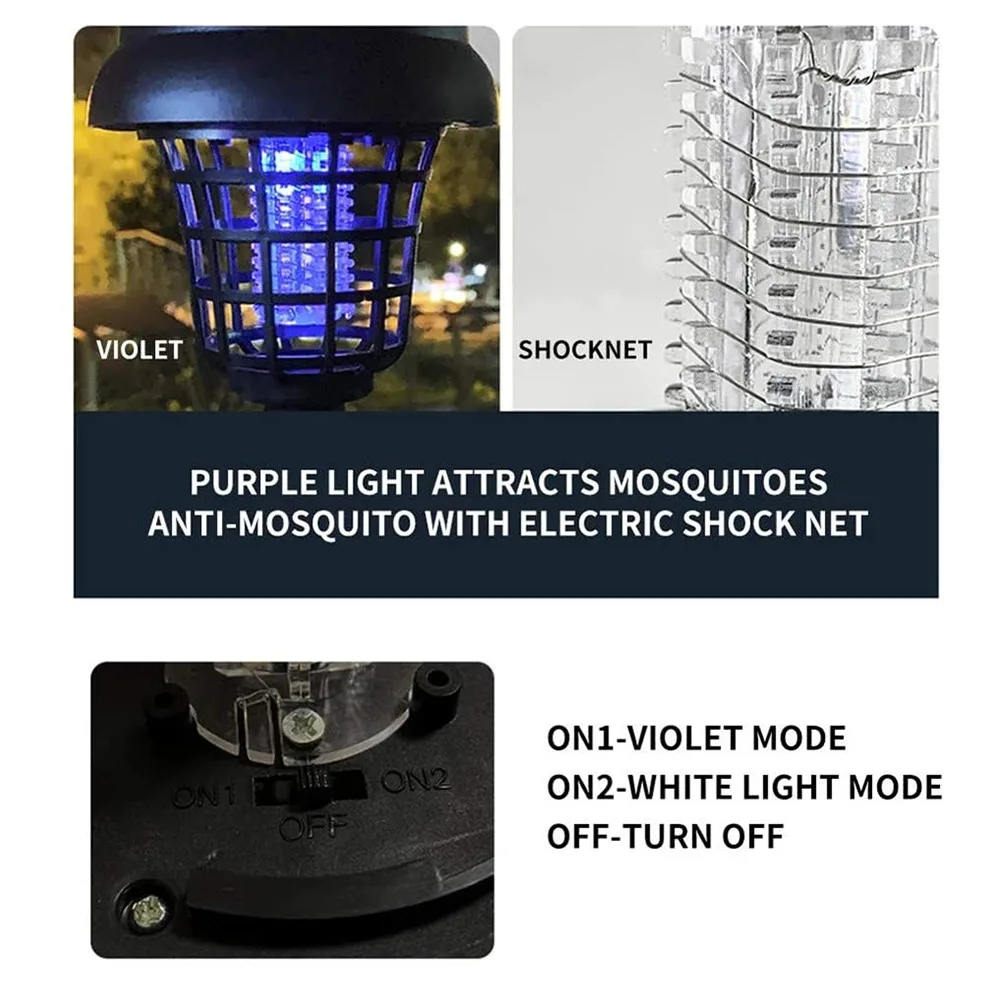 

Solar Mosquito Killer Lamp 1/2/4 Pcs Anti Moustique Solar Powered LED Light Garden Mosquito Pest Bug Mosquito Repellent Lamp