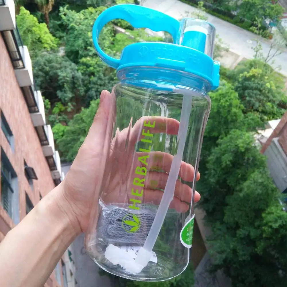1000 мл зеленый прозрачный Herbalife питание модная переносная космическая бутылка на заказ спортивный шейкер соломенная бутылка для воды - Цвет: 1000ml orange