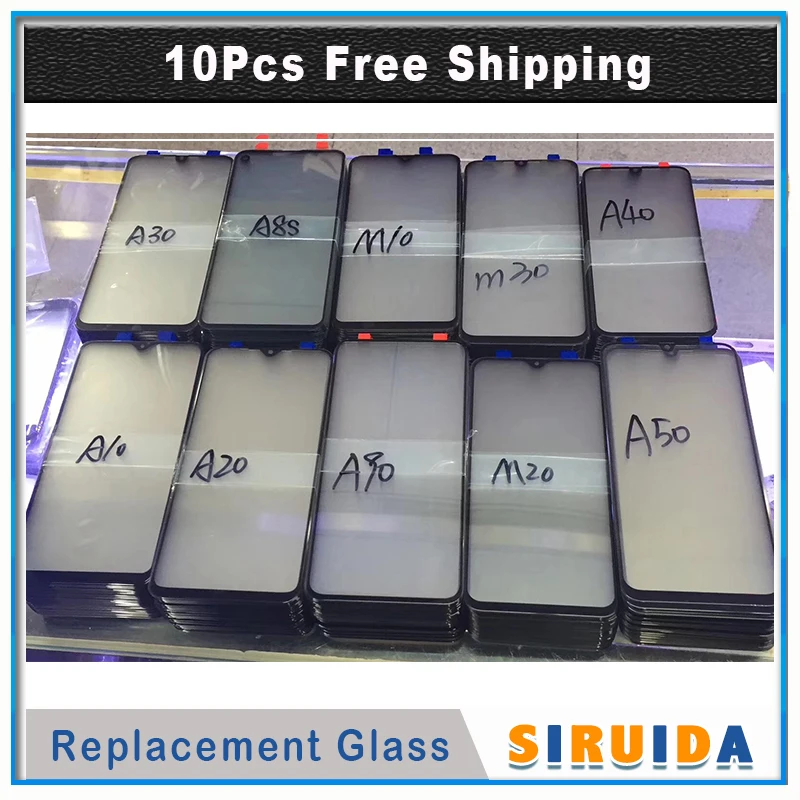

10Pcs TOP For Samsung Galaxy A10 A20 A30 A40 A50 A70 A80 A90 Touch Screen Front Glass Panel TouchScreen LCD Outer Display Lens