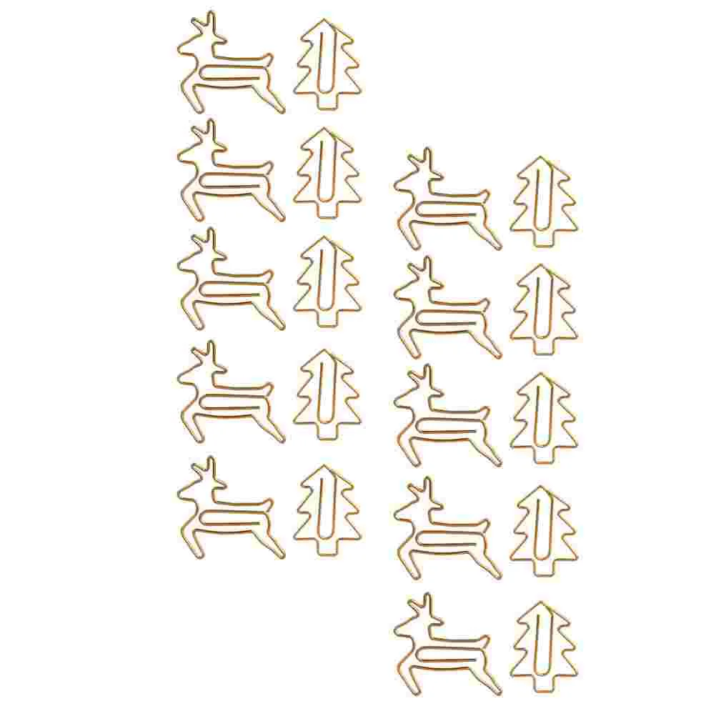 

20Pcs Xmas Themed Paper Clips Creative Bookmarks Paper Clips Metal Paper Clips