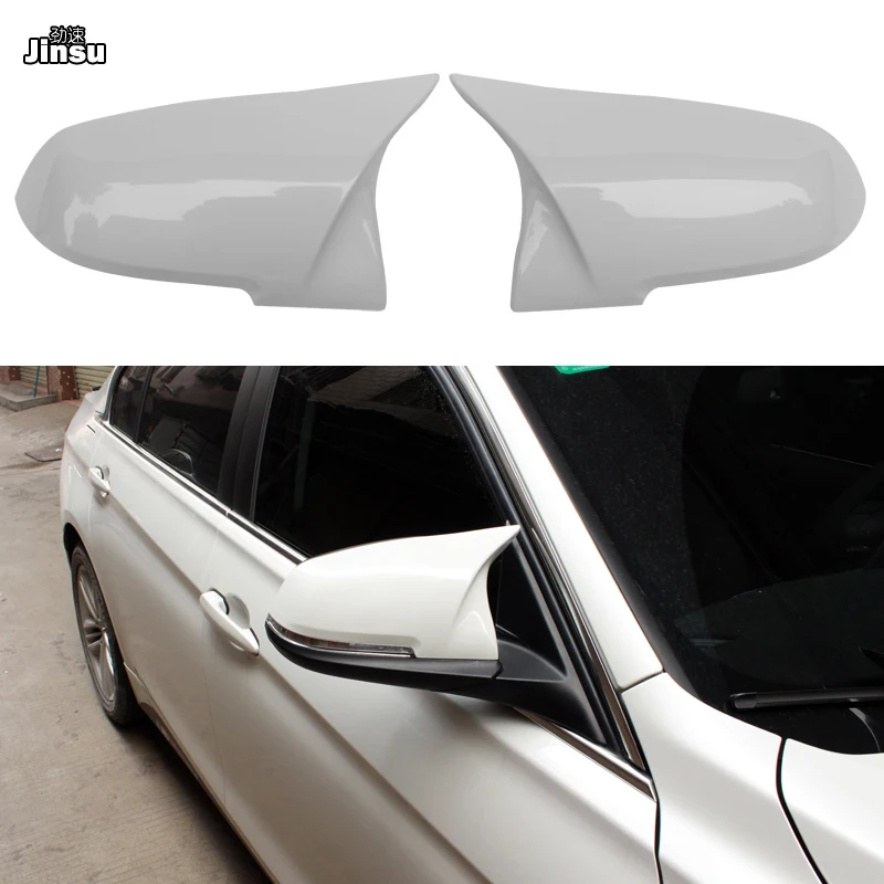 

M style abs plastic rear mirror covers for BMW 3 series 320i 330i 335i 2013 - 2018 F30 F31 golss white color replace mirror cap