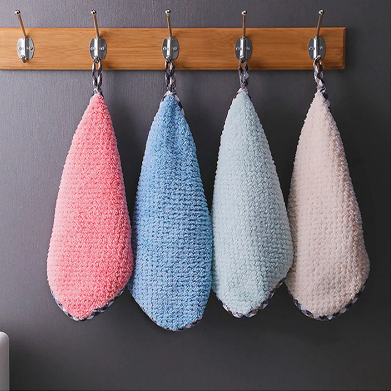 

Scouring Pad For kitchen Non-Stick Oil Dish Towel Pot Washing Cloth Absorbent Wipe Tablecloth Coral Fleece Rag Cookware Cleaning